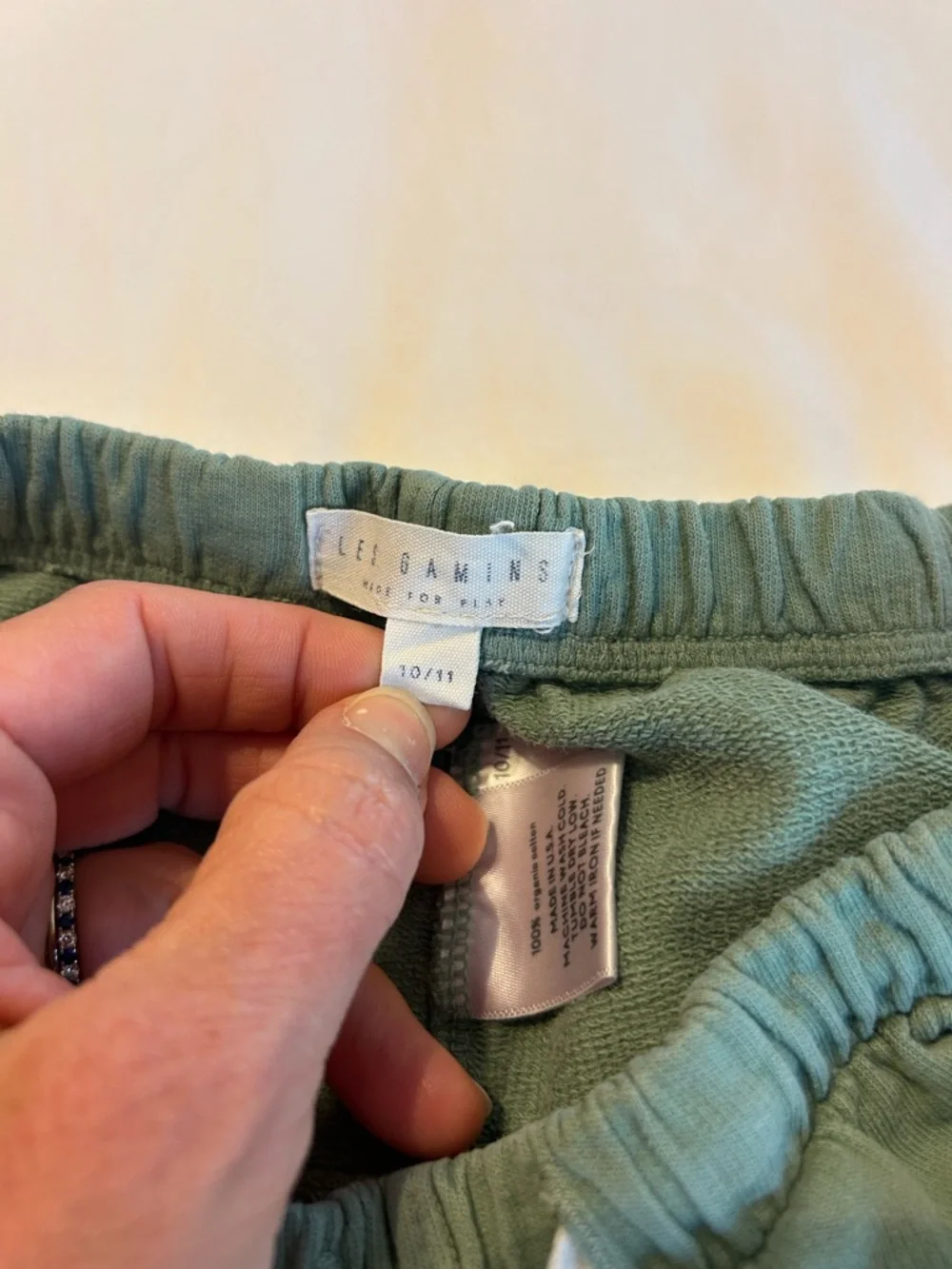 Les Gamins Sage Green Cotton Girls Shorts Size 10/11 - Picture 4 of 4